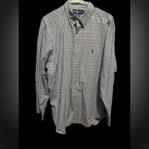 Ralph Lauren Men's Plaid Shirt shades of blue